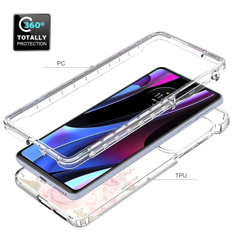 For Motorola Edge 30 Pro PC+TPU Transparent Painted Phone Case