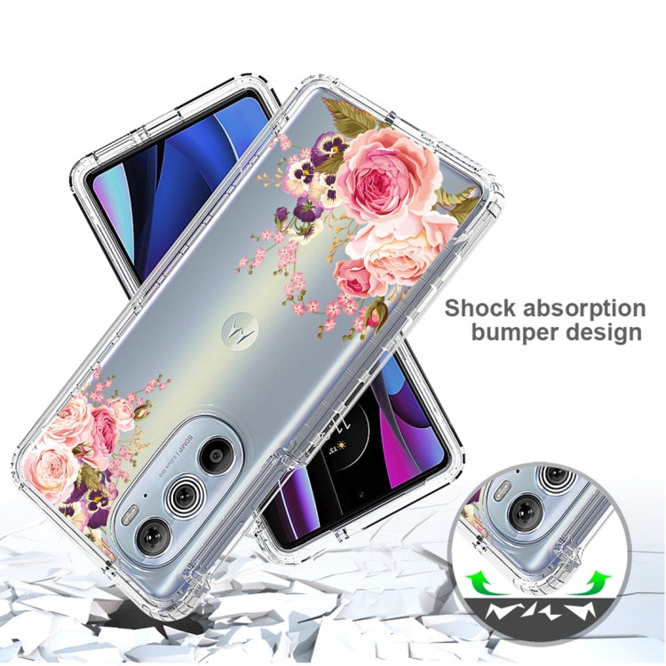 For Motorola Edge 30 Pro PC+TPU Transparent Painted Phone Case