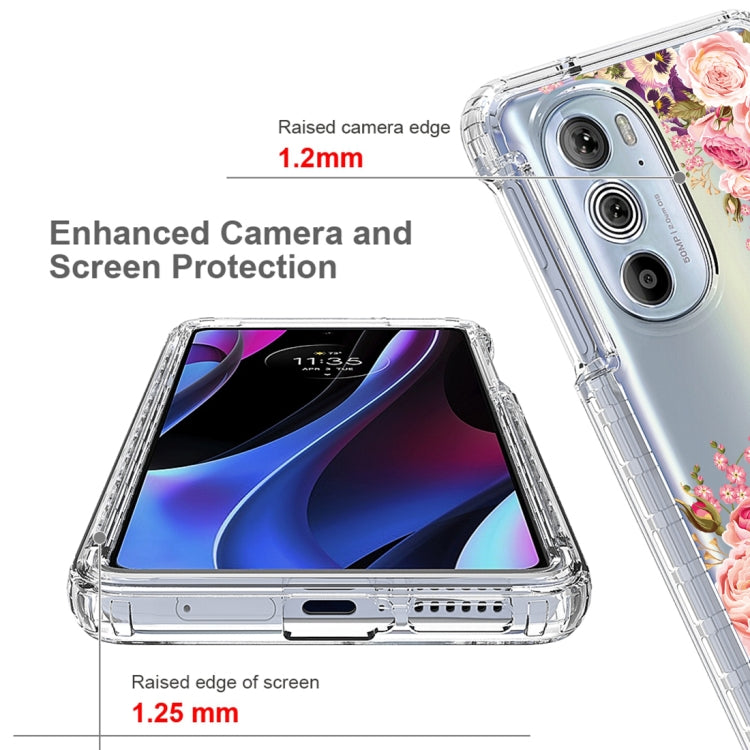 For Motorola Edge 30 Pro PC+TPU Transparent Painted Phone Case