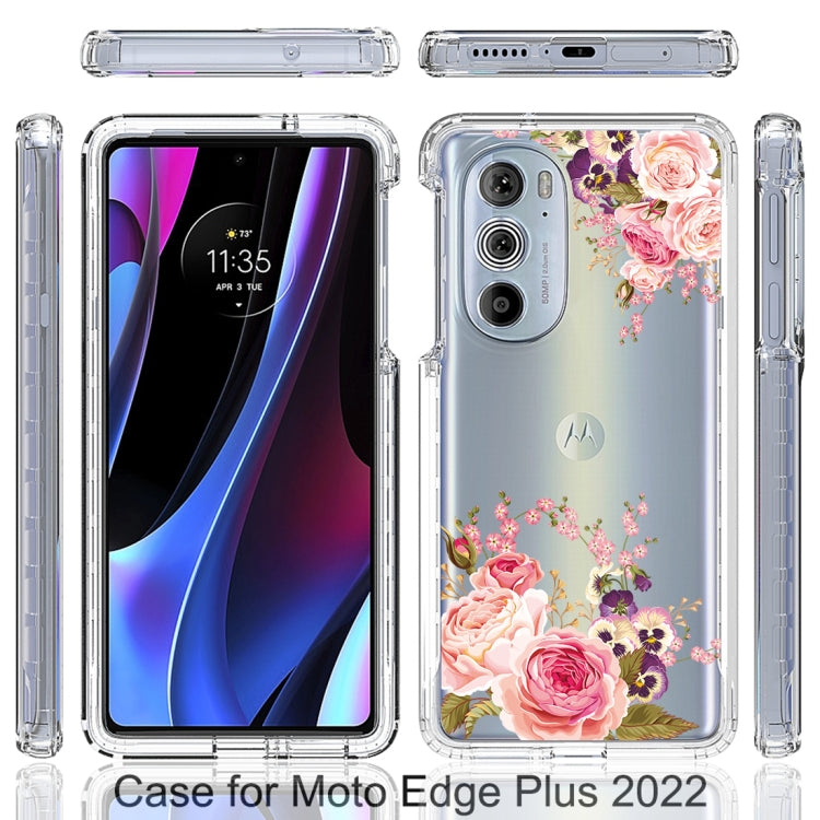 For Motorola Edge 30 Pro PC+TPU Transparent Painted Phone Case