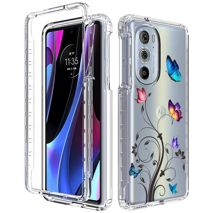 For Motorola Edge 30 Pro PC+TPU Transparent Painted Phone Case