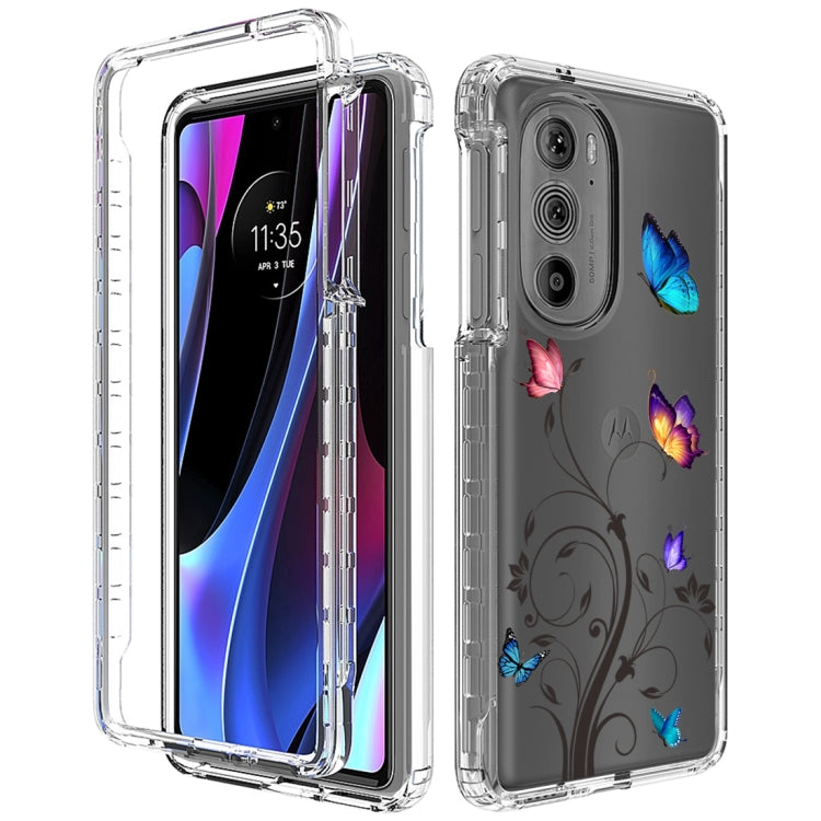 For Motorola Edge 30 Pro PC+TPU Transparent Painted Phone Case