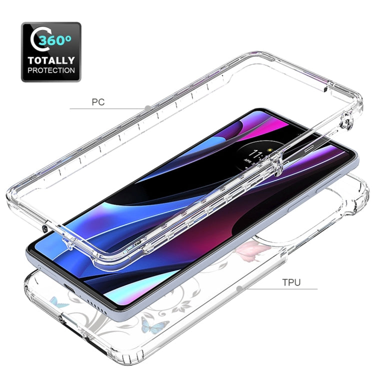For Motorola Edge 30 Pro PC+TPU Transparent Painted Phone Case