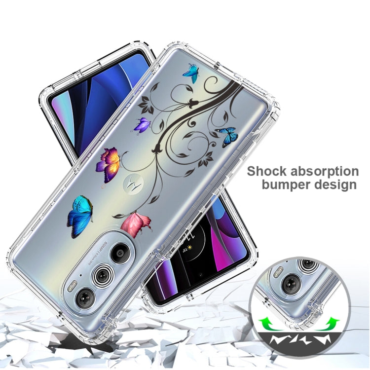 For Motorola Edge 30 Pro PC+TPU Transparent Painted Phone Case