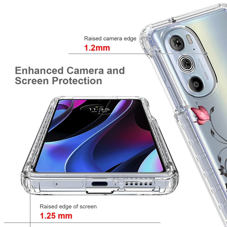 For Motorola Edge 30 Pro PC+TPU Transparent Painted Phone Case