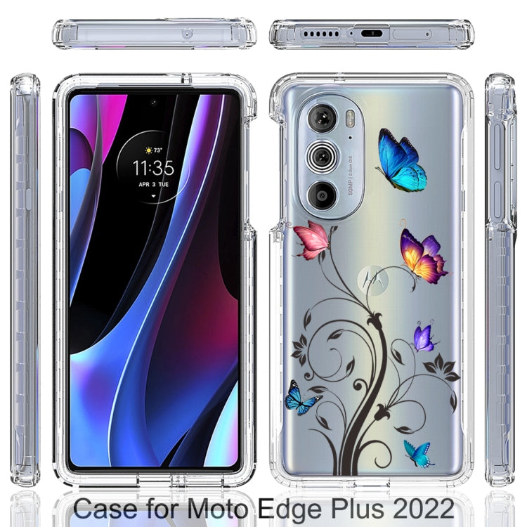 For Motorola Edge 30 Pro PC+TPU Transparent Painted Phone Case
