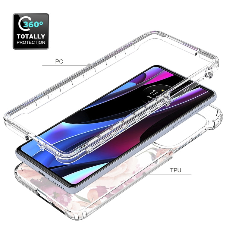 For Motorola Edge 30 Pro PC+TPU Transparent Painted Phone Case