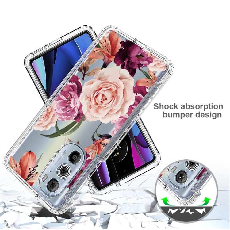 For Motorola Edge 30 Pro PC+TPU Transparent Painted Phone Case