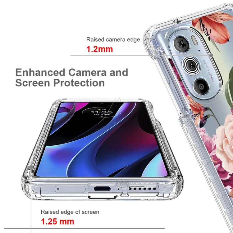 For Motorola Edge 30 Pro PC+TPU Transparent Painted Phone Case