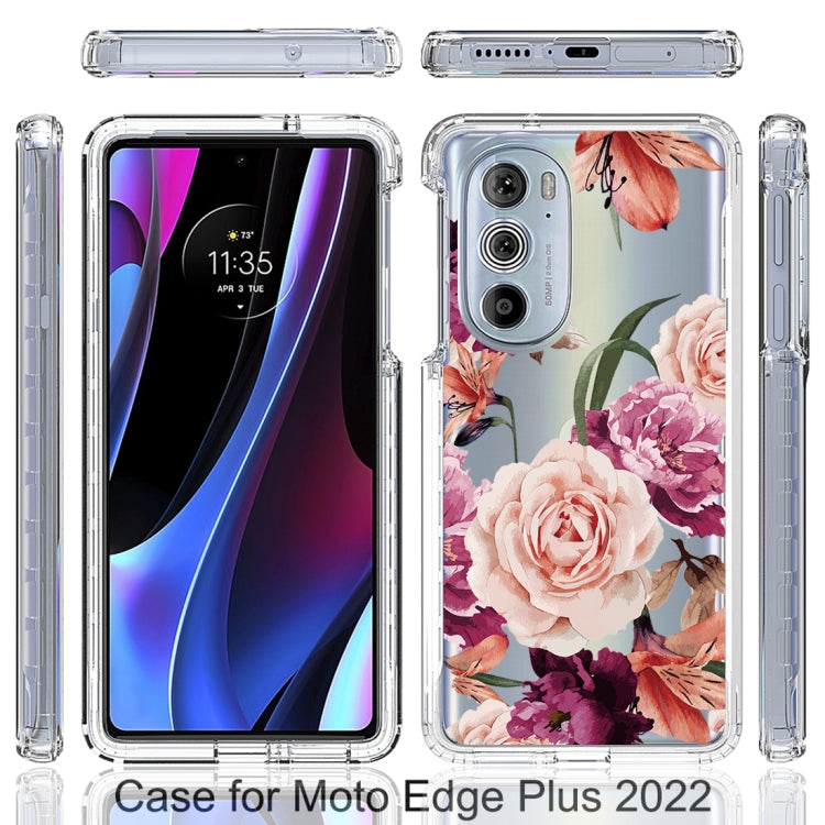 For Motorola Edge 30 Pro PC+TPU Transparent Painted Phone Case