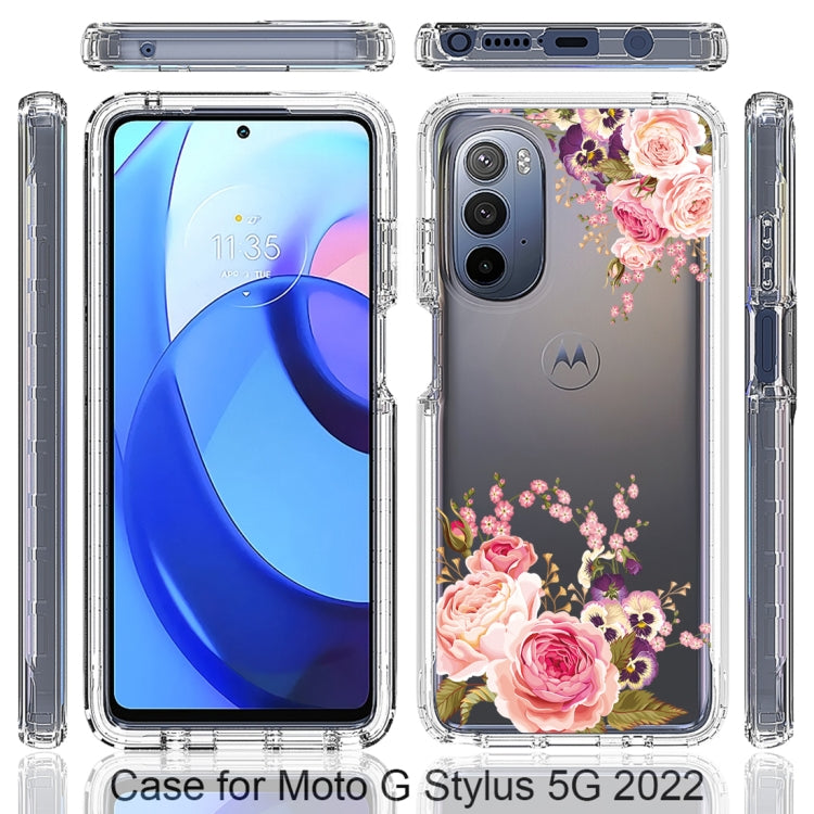 For Motorola Moto G Stylus 5G 2022 PC+TPU Transparent Painted Phone Case
