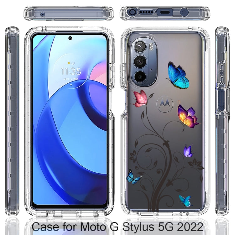 For Motorola Moto G Stylus 5G 2022 PC+TPU Transparent Painted Phone Case