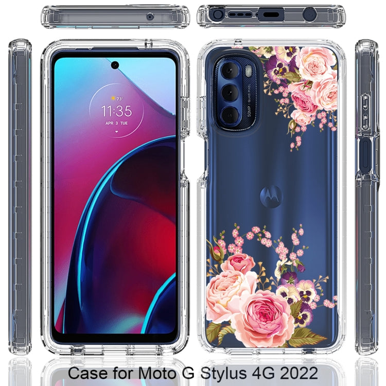 For Motorola Moto G Stylus 2022 PC+TPU Transparent Painted Phone Case