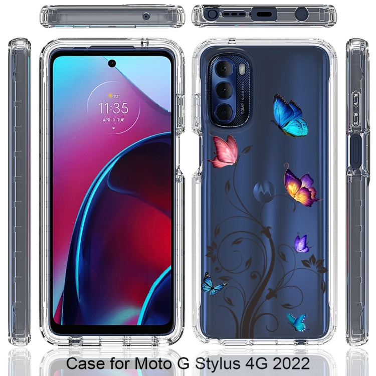 For Motorola Moto G Stylus 2022 PC+TPU Transparent Painted Phone Case