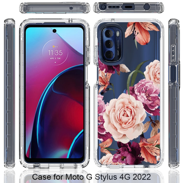 For Motorola Moto G Stylus 2022 PC+TPU Transparent Painted Phone Case