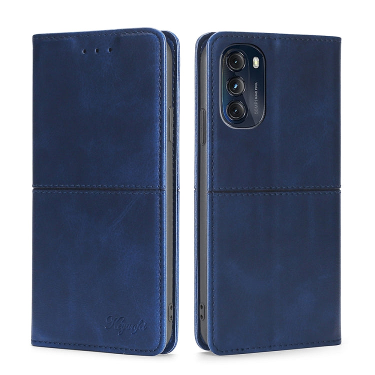For Motorola Moto G 5G 2022 Cow Texture Magnetic Horizontal Flip Leather Phone Case