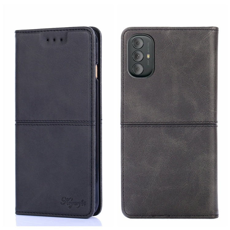For Motorola Moto G Power 2022 Cow Texture Magnetic Horizontal Flip Leather Phone Case
