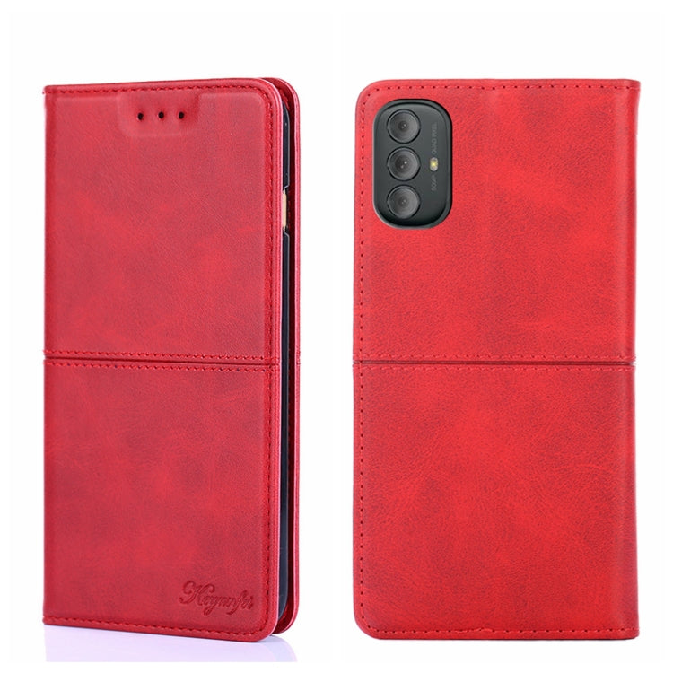 For Motorola Moto G Power 2022 Cow Texture Magnetic Horizontal Flip Leather Phone Case