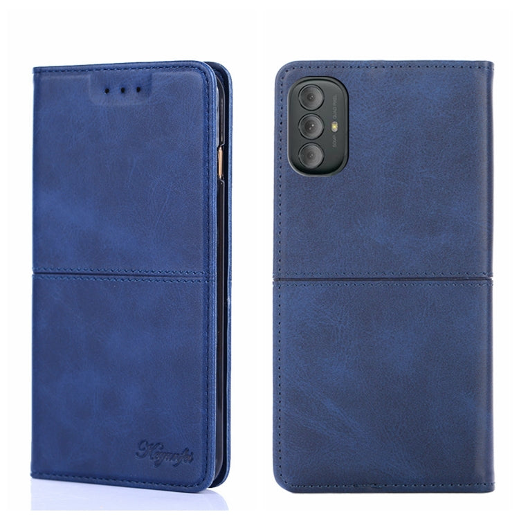 For Motorola Moto G Power 2022 Cow Texture Magnetic Horizontal Flip Leather Phone Case