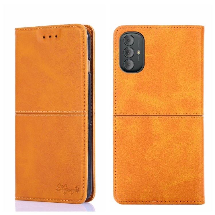 For Motorola Moto G Power 2022 Cow Texture Magnetic Horizontal Flip Leather Phone Case
