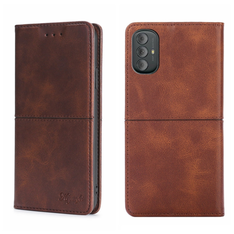 For Motorola Moto G Power 2022 Cow Texture Magnetic Horizontal Flip Leather Phone Case