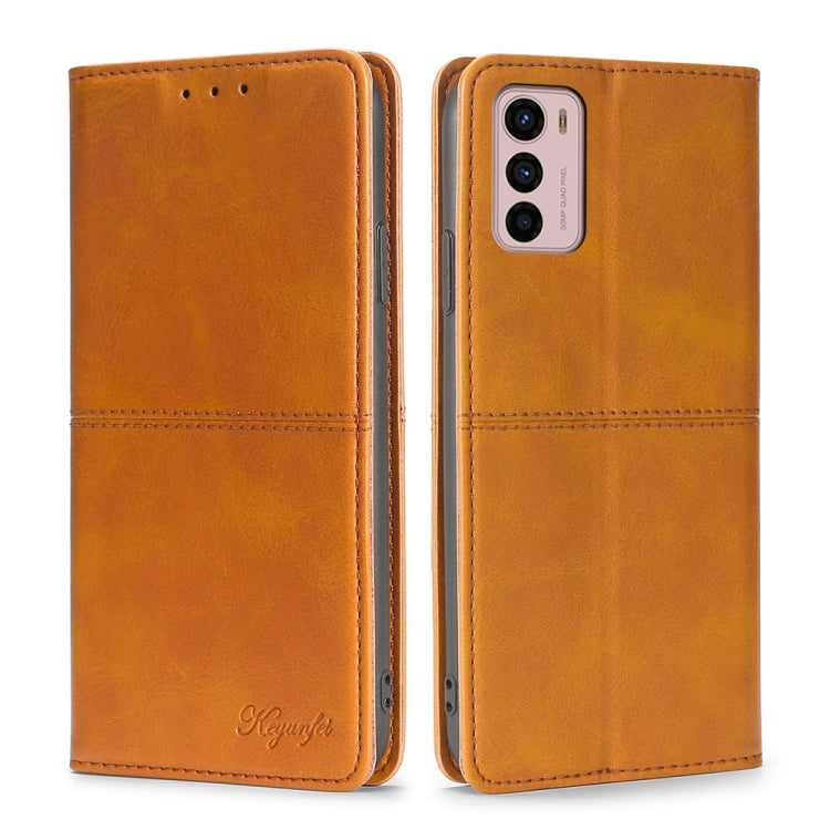 For Motorola Moto G42 4G Cow Texture Magnetic Horizontal Flip Leather Phone Case