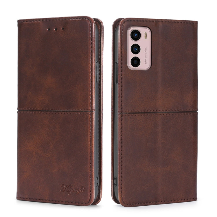 For Motorola Moto G42 4G Cow Texture Magnetic Horizontal Flip Leather Phone Case