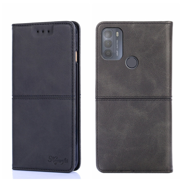 For Motorola Moto G50 Cow Texture Magnetic Horizontal Flip Leather Phone Case
