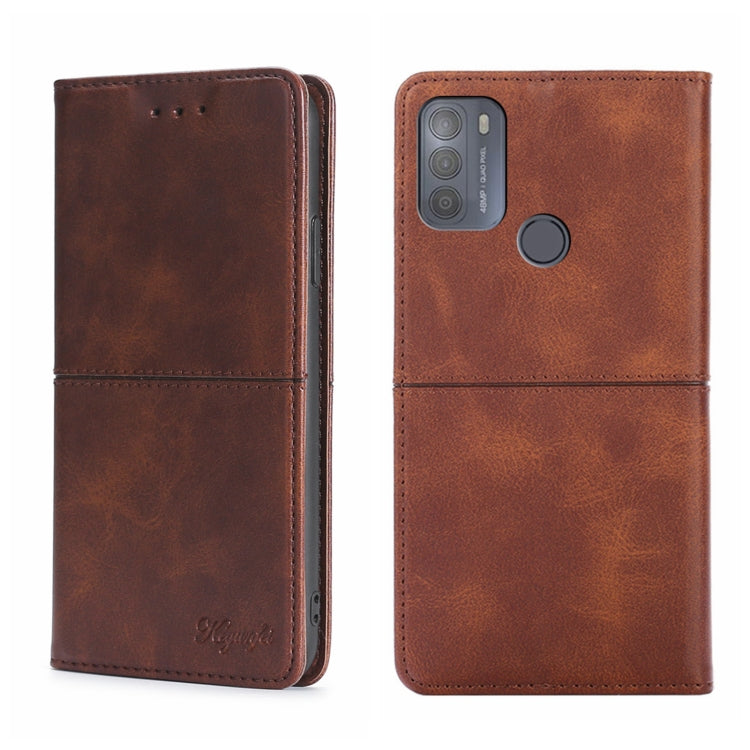 For Motorola Moto G50 Cow Texture Magnetic Horizontal Flip Leather Phone Case