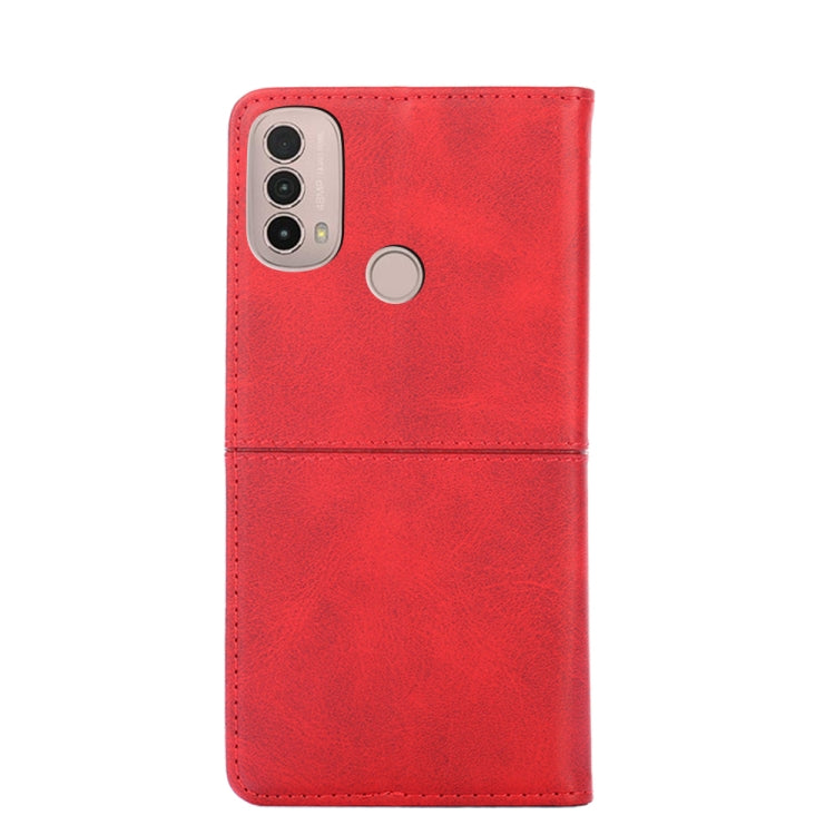 For Motorola Moto E40 Cow Texture Magnetic Horizontal Flip Leather Phone Case