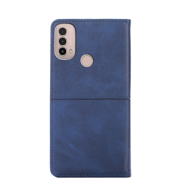 For Motorola Moto E40 Cow Texture Magnetic Horizontal Flip Leather Phone Case