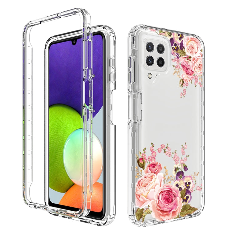 For Samsung Galaxy A22 4G PC+TPU Transparent Painted Phone Case