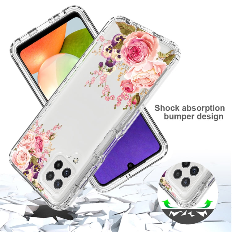 For Samsung Galaxy A22 4G PC+TPU Transparent Painted Phone Case