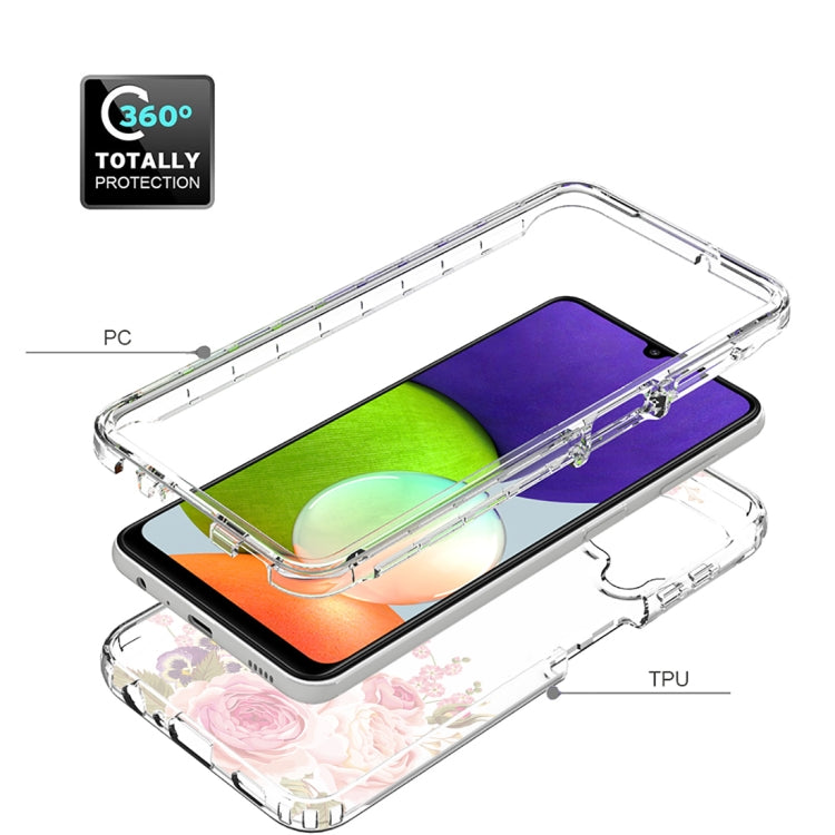 For Samsung Galaxy A22 4G PC+TPU Transparent Painted Phone Case