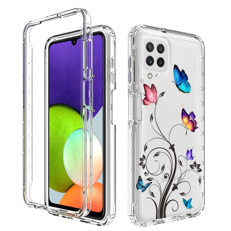 For Samsung Galaxy A22 4G PC+TPU Transparent Painted Phone Case