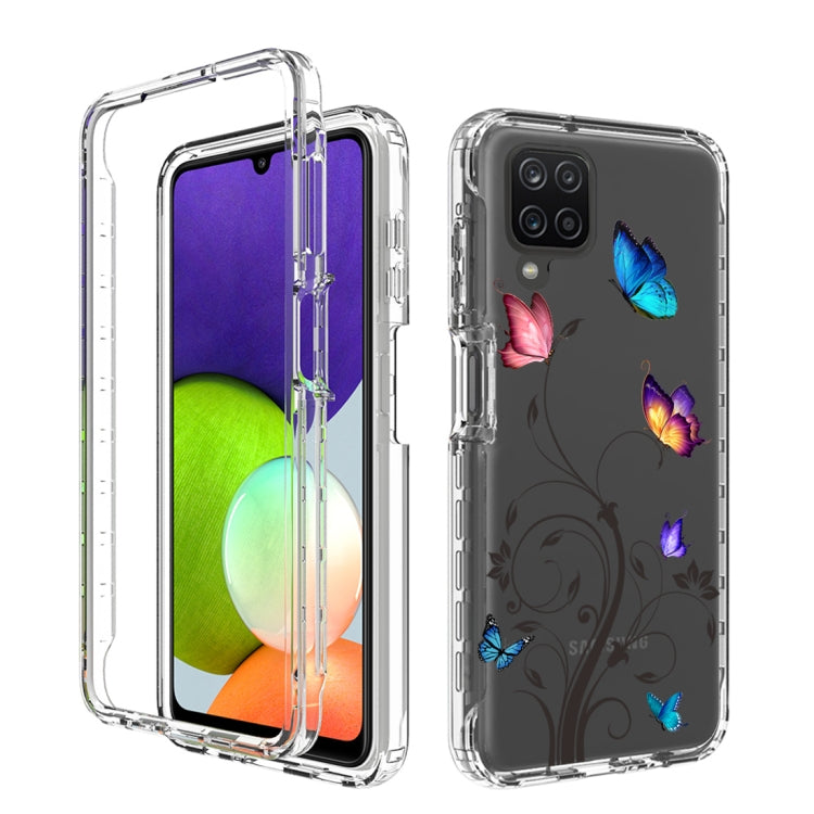 For Samsung Galaxy A22 4G PC+TPU Transparent Painted Phone Case