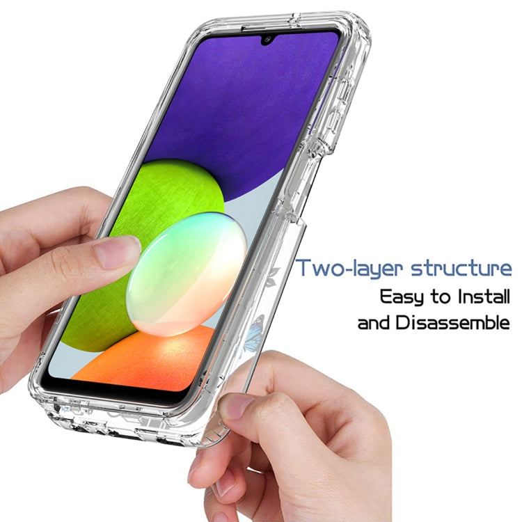 For Samsung Galaxy A22 4G PC+TPU Transparent Painted Phone Case