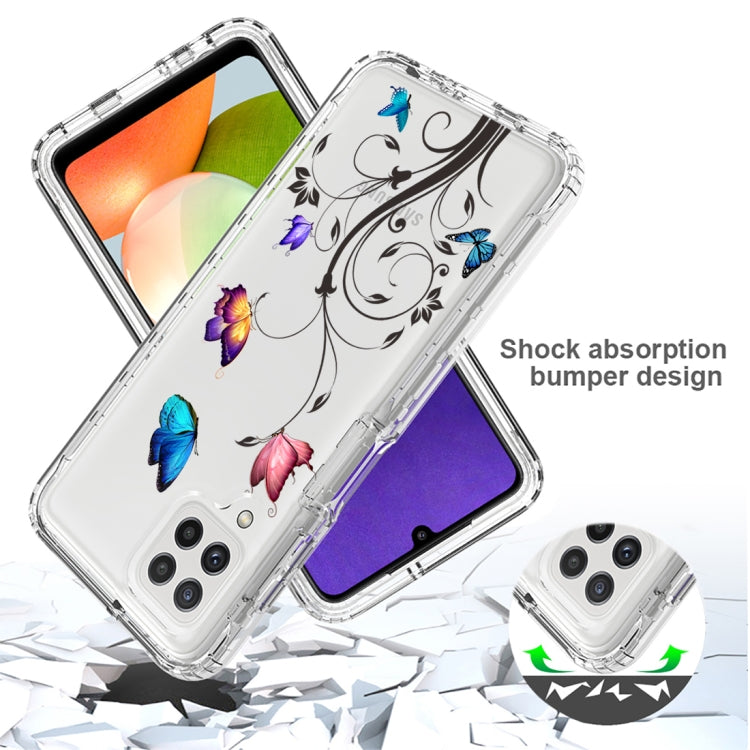 For Samsung Galaxy A22 4G PC+TPU Transparent Painted Phone Case