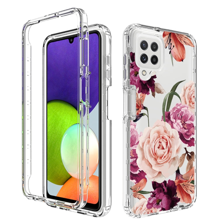 For Samsung Galaxy A22 4G PC+TPU Transparent Painted Phone Case