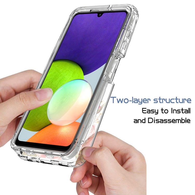 For Samsung Galaxy A22 4G PC+TPU Transparent Painted Phone Case