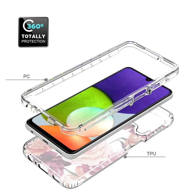 For Samsung Galaxy A22 4G PC+TPU Transparent Painted Phone Case