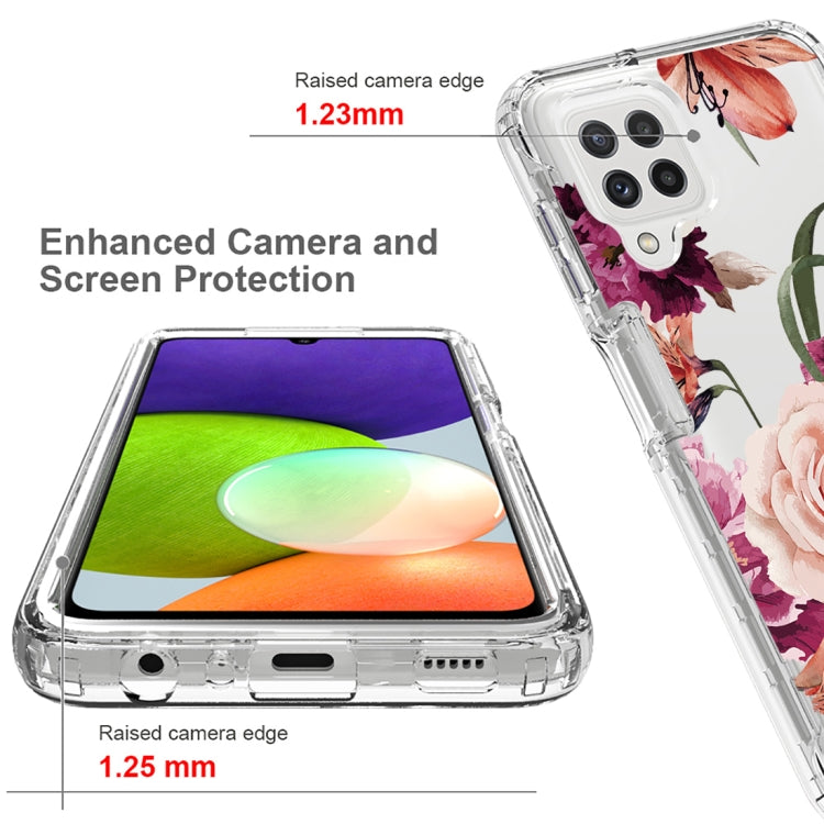 For Samsung Galaxy A22 4G PC+TPU Transparent Painted Phone Case