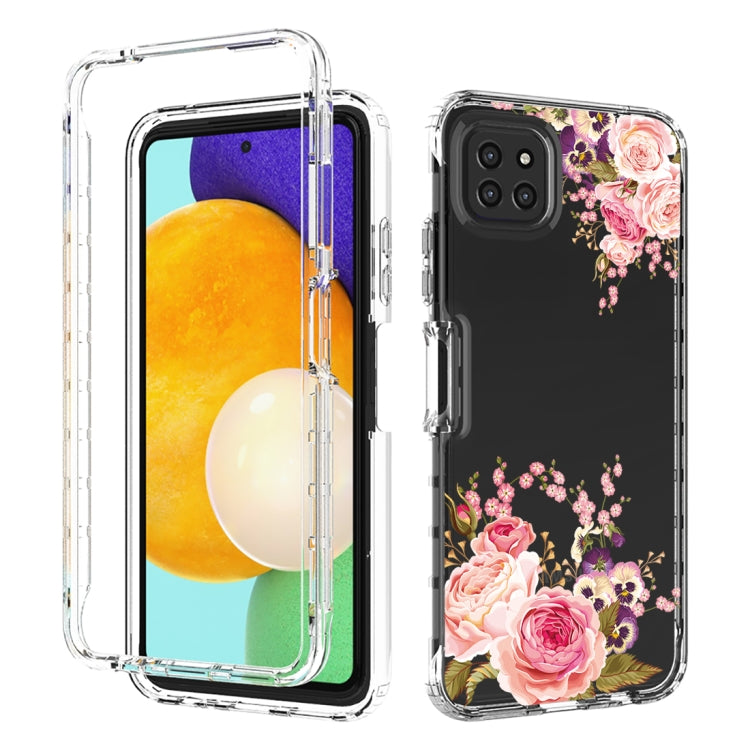For Samsung Galaxy A22 5G PC+TPU Transparent Painted Phone Case