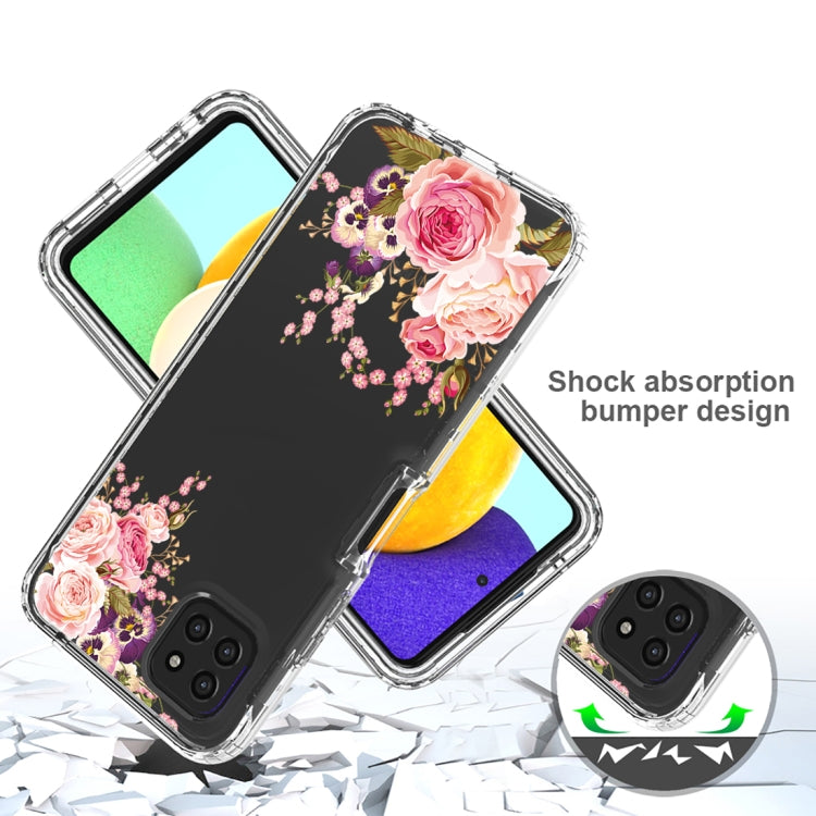 For Samsung Galaxy A22 5G PC+TPU Transparent Painted Phone Case