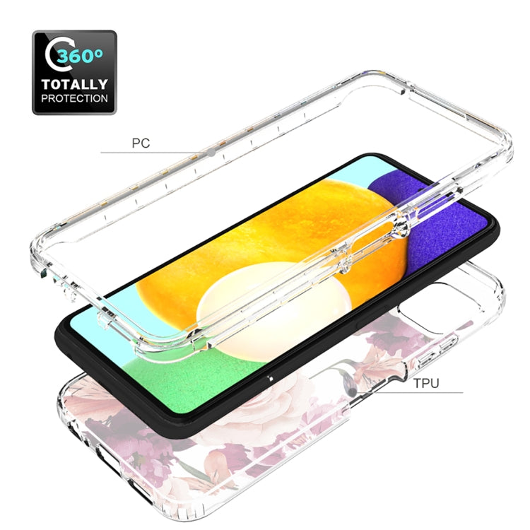 For Samsung Galaxy A22 5G PC+TPU Transparent Painted Phone Case