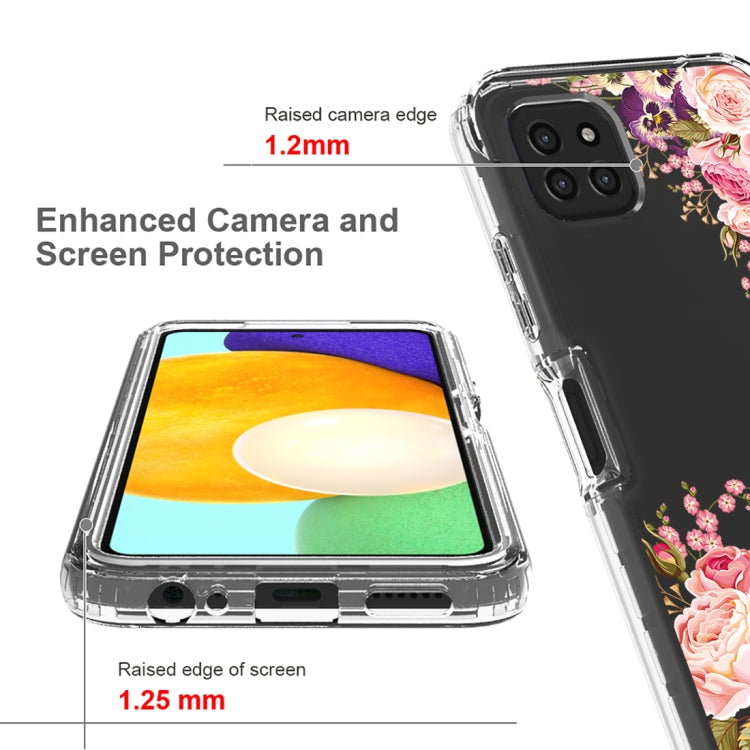 For Samsung Galaxy A22 5G PC+TPU Transparent Painted Phone Case