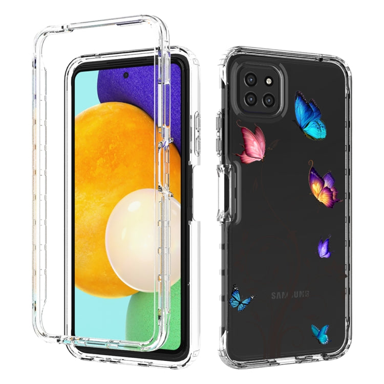 For Samsung Galaxy A22 5G PC+TPU Transparent Painted Phone Case