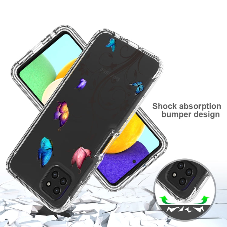 For Samsung Galaxy A22 5G PC+TPU Transparent Painted Phone Case
