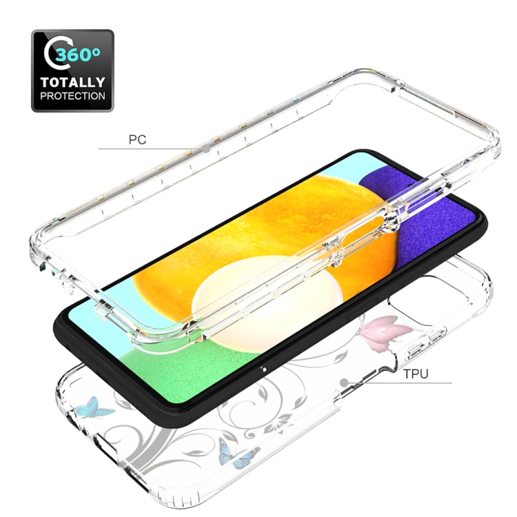 For Samsung Galaxy A22 5G PC+TPU Transparent Painted Phone Case