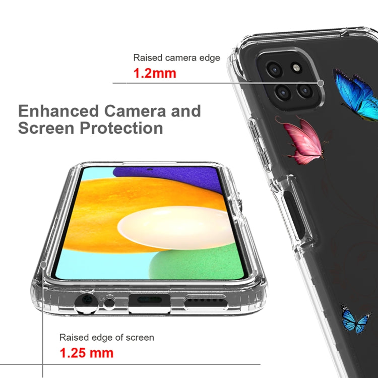 For Samsung Galaxy A22 5G PC+TPU Transparent Painted Phone Case